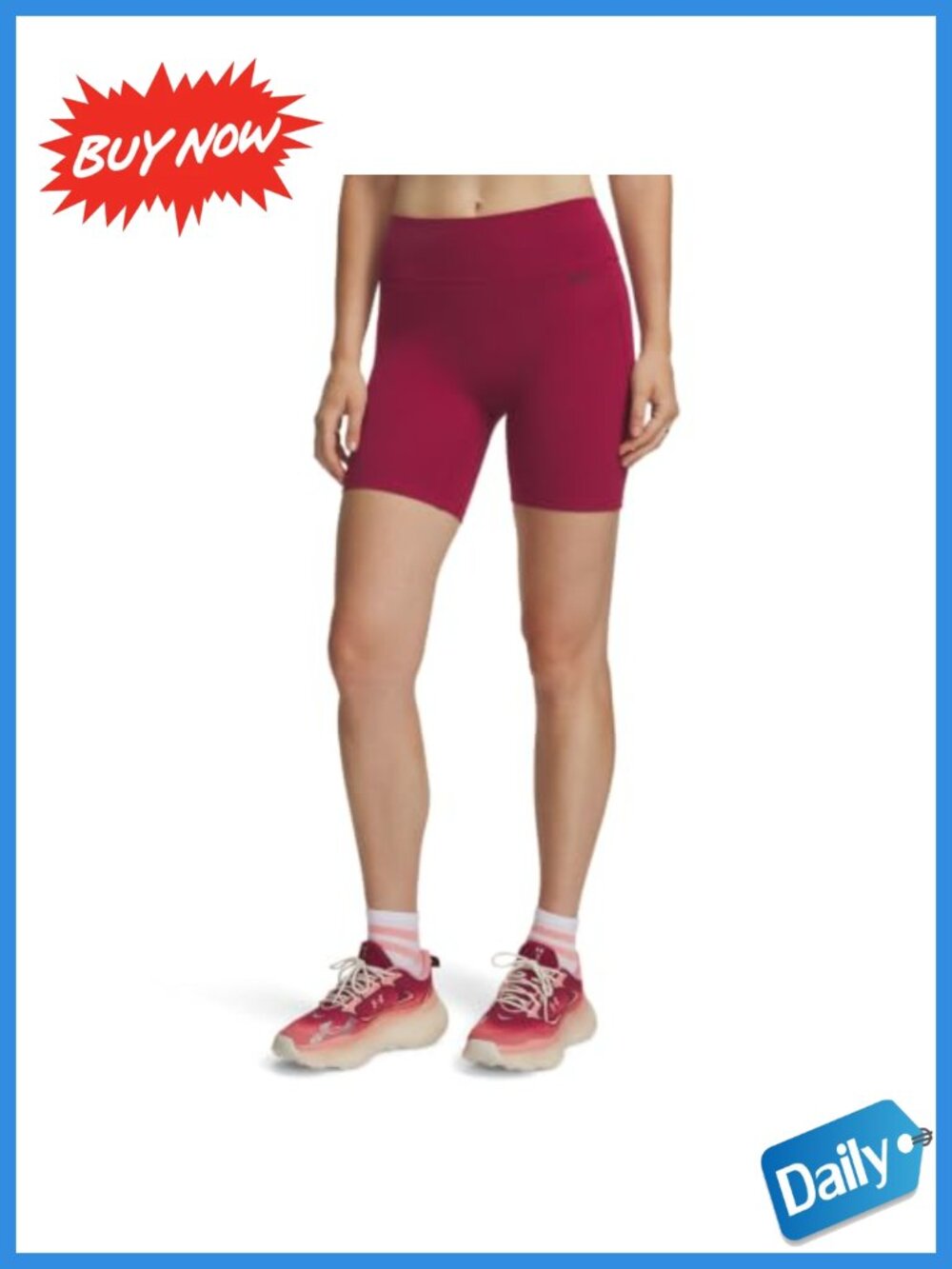 High Rise Biker Shorts Buttery Soft 4-Way Stretch Foldover Waistband Pockets